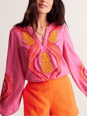 Boden Bonnie Linen Top- NWT Sz 2